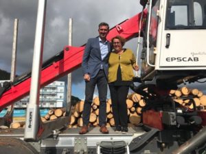 Landbruks- og matminister Olaug Bollestad sto for den offisielle åpningen av den nye tømmerkaia i Egersund 2. september. Det er ventet at inntil 50 000 kubikkmeter tømmer årlig vil bli transportert over kaia.