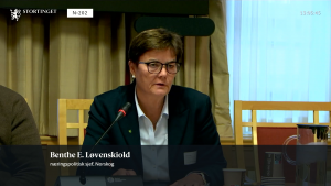 Næringspolitisk sjef Benthe E. Løvenskiold ba næringskomiteen om å satse mer på klimatiltak i skogbruk, sikre frivillig vern-ordningen og sikre en bedre LULUCF-ordning.